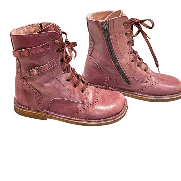 Pepe Peter Italian Leather Side-zip Ankle Moto Vintage Boots Size 32 US 13 - Picture 1 of 8